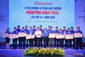 Trao Giải thưởng Nguyễn Văn Trỗi cho 44 gương thanh niên công nhân tiêu biểu
